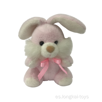 Conejito De Peluche Rosa Con Cinta